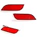 iJDMTOY Red Lens 26-SMD LED Bumper Reflector Lights Compatible With Subaru 2008-14 WRX/STI, 08-up Impreza, 13-up XV Crosstrek, Function as Rear Fog, Tail/Brake Lamps
