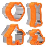 Dog Bone Cookie Cutter Set - Including Dog Bone, Paw Print, Puppy and Dog House cookie cutters shapes- Stainless Steel Cookie Cutter molds for Kids Suitable for Cakes and Cookies (set of 4)