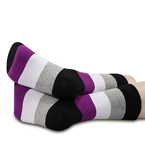 JXGZSO 2 Pairs Asexual Pride Flag Socks Ace Socks Asexual Clothing4