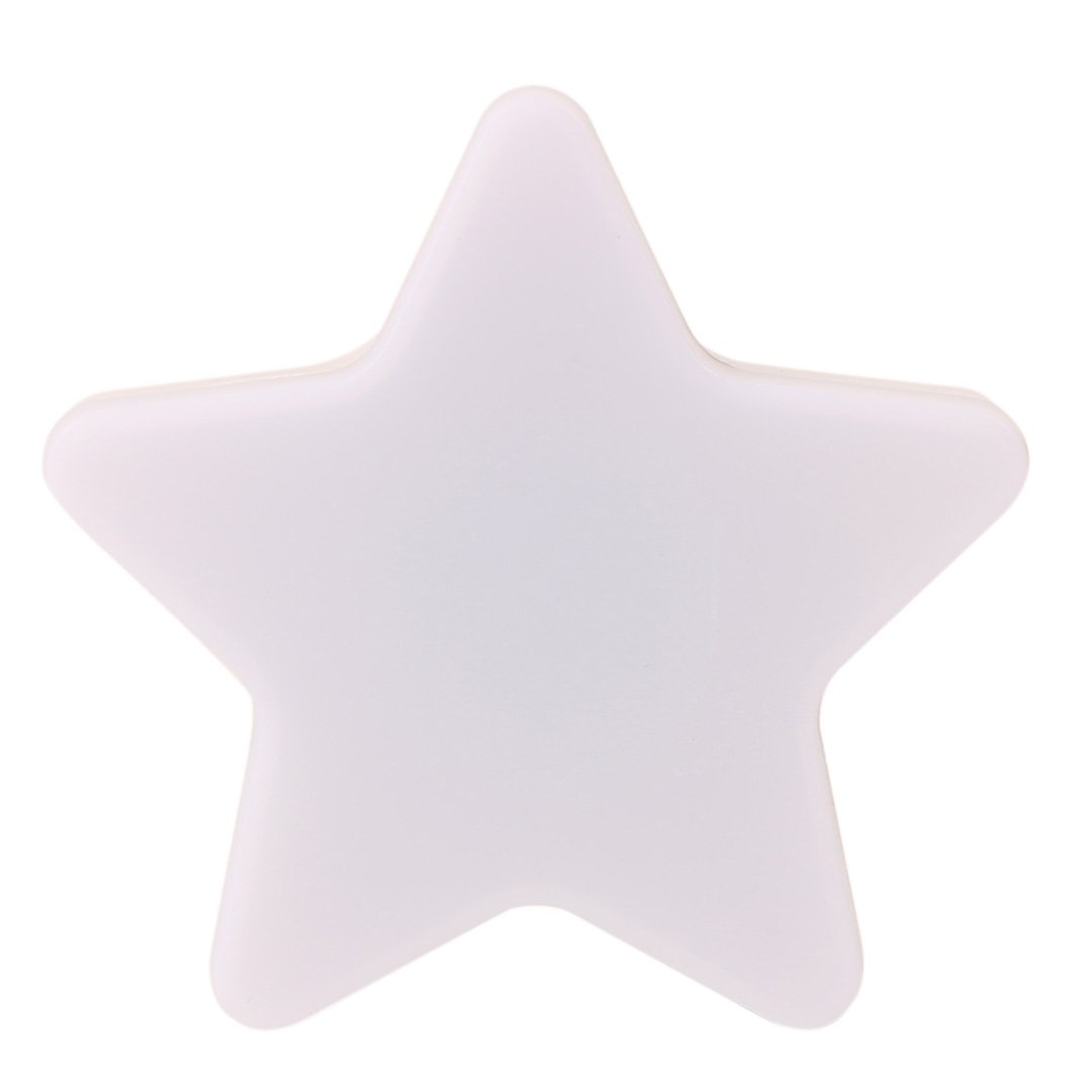 Paquete de 4 luces nocturnas LED blancas enchufables para niños, control por sensor de luz del atardecer al amanecer, luces nocturnas LED enchufables, lámpara en forma de pentagrama para cuidar bien 2