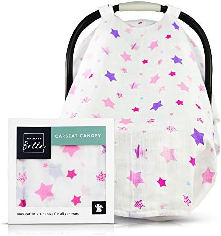 Protect Your Baby! Multi-use Breathable Muslin Baby car seat Cover and Canopy for Infant Carriers