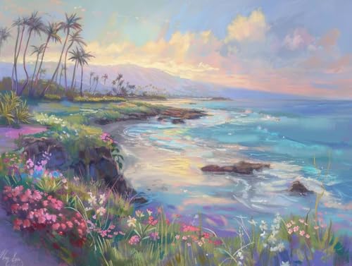 Diamond Painting Vue sur la mer : oubliez le stress grâce à ce grand kit de broderie 5D DIY