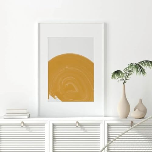 Toile abstraite yoga méditation orange jaune triptyque moderne 50x70 - 4