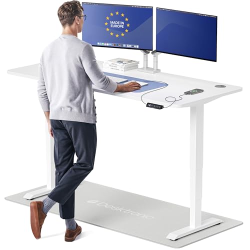 Image of Desktronic HomePro Standing Desk 72x30 - Made in Europe, Ergonomic Sit Stand Home Office Desk, Electric Height Adjustable, Dual Motor, USB & USB-C Charging, Wobble-Free, Touchscreen, 3 Memory Presets