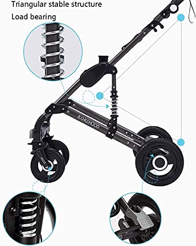 Zhiding Babykar 3 in 1 opvouwbare buggy 97-wheeler, kinderwagen met extra grote luchtwielen, voor kinderen schakelbare fietswalking, lange reis voor pasgeboren en peuter (Color : Green) - Afbeelding 6