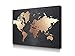 Foto Canvas Tableau Carte du Monde Murale 40 x 30 cm Impression sur Toile | Decoration Chambre - Decoration Salon - Decoration Maison | Cadre en Bois Épais