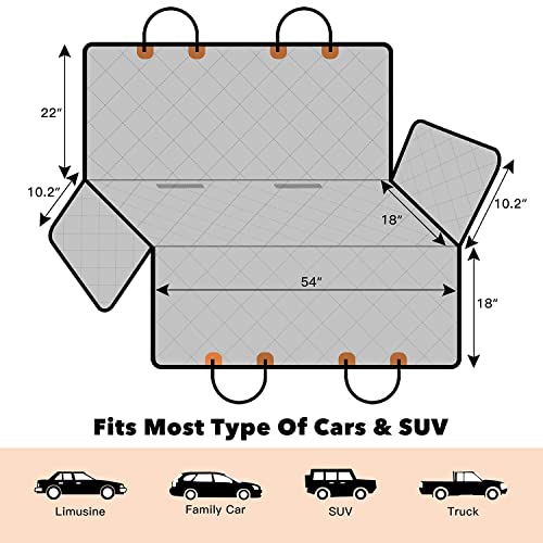 Kytely Upgraded Dog Car Seat Cover Pet Seat Covers For Back Seat, Scratch Proof & Nonslip Backing & Hammock, 600D Heavy Duty Dog Seat Cover For Cars, Trucks And Suvs #TOP2