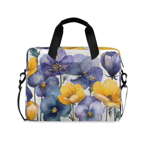 Maletín para laptop con estampado flor mariposa para 13-16 in miniatura 1