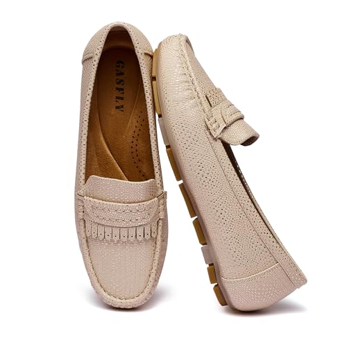 Image of Women's Business Loafers Work Casual Flats Shoes Lightweight Penny PU Leather Slip On Walking Shoes