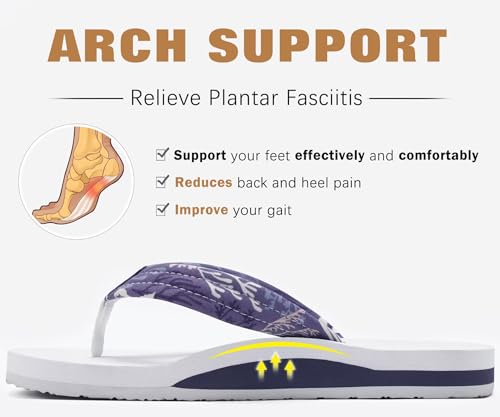 Image of KuaiLu Womens Arch Support Flip Flops Ladies Comfort Lightweight Soft Yoga Mat Cushion Walking Thong Sandals