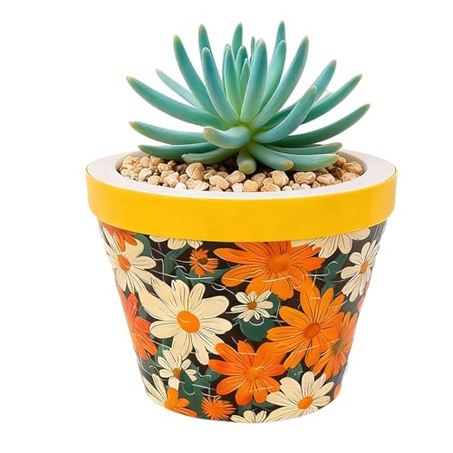 Vase Puzzle 3D décor de pot à fleurs artisanal pour loisirs d'intérieur