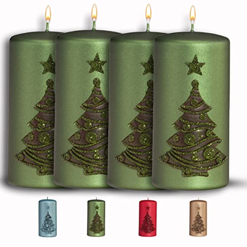 WikaKerzen bezaubernde Weihnachtskerze für Adventskranz - 4 Set...