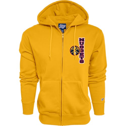 Denver Nuggets NBA Officially Licensed Full Zip Hooded Sweatshirt Iconic, Secondary Color, Large