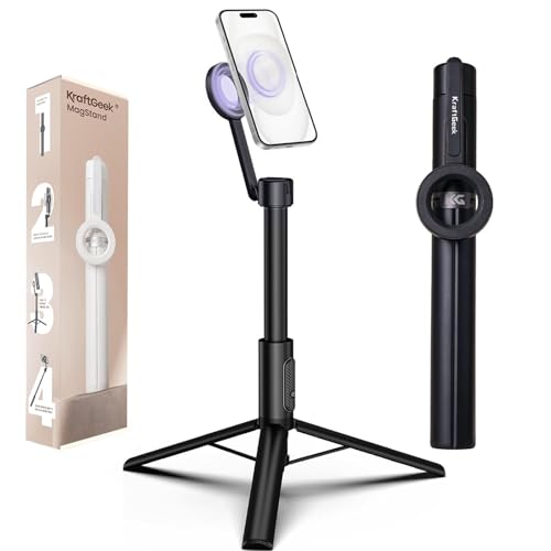 Trépied smartphone 163cm KraftGeek avec télécommande Bluetooth noire