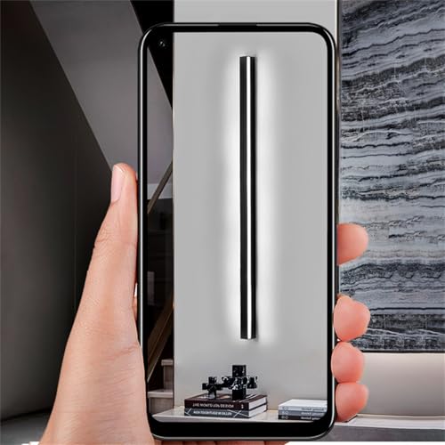 Iluminación de Pared LED Moderna: Lámpara de Pared Interior Negra Pasillo 80cm 6