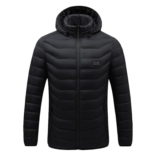 Chaquetas térmicas para mujer, abrigo de esquí cálido para exteriores de invierno con 9 zonas de calefacción (Black, XXXXXL)
