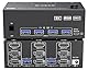 KVM Switch 2 PC 3 Monitore HDMI+2 Displayport 8K@60Hz 4K@144Hz, MLEEDA Triple Monitor KVM Switch für 2 PC Teilen 3 Monitors und 4 USB3.0-Geräte, mit 12V Netzteil,Verdrahtet Fernbedienung und 5 Kabel