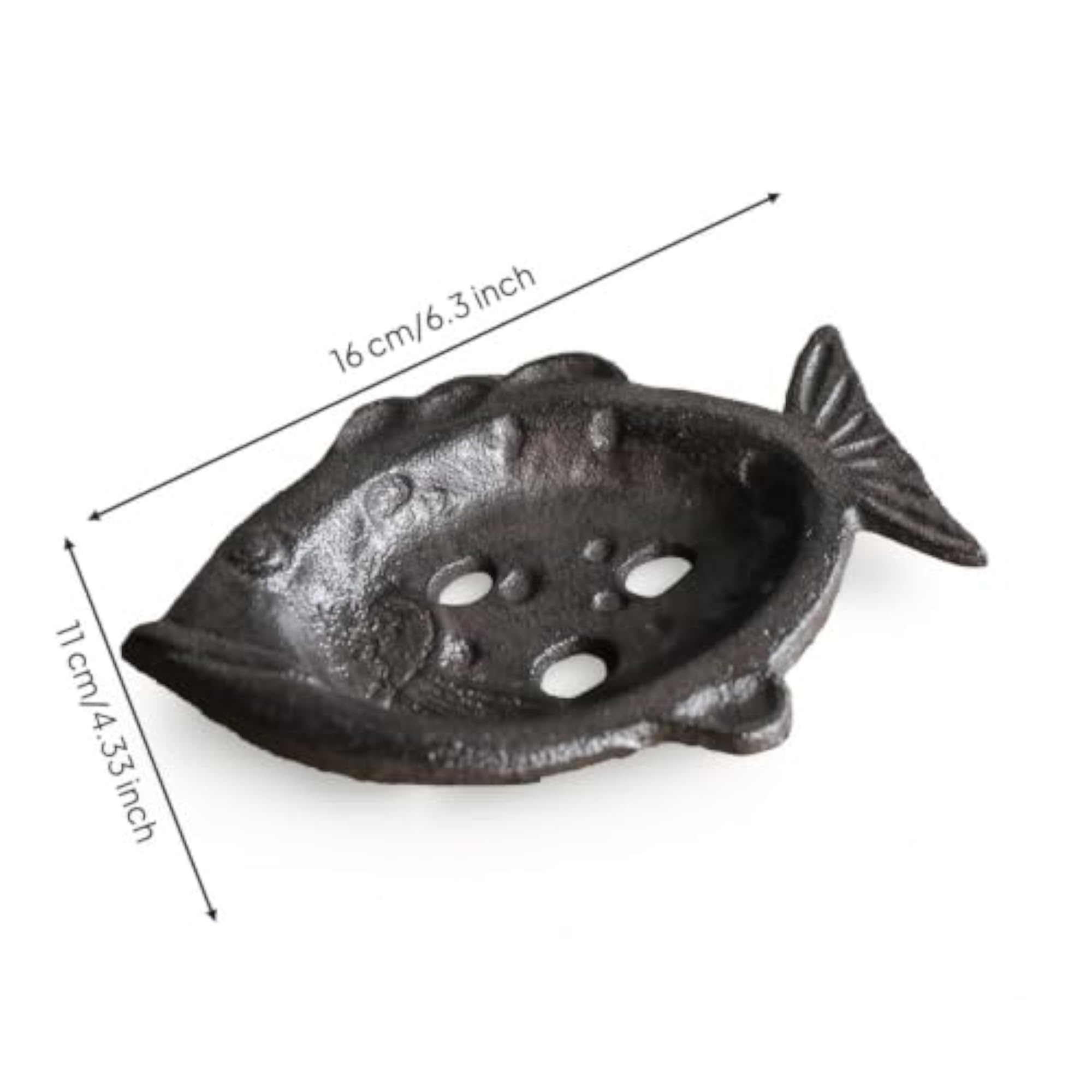 Rustic Aquatic Creature-Shaped Antique Cast Iron Soap Dish