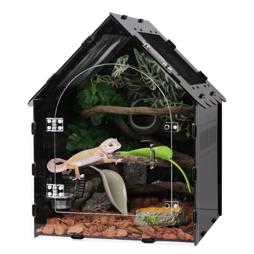 Reptile Terrarium 12.4x12.4x16.2 - Magnetic Front Opening