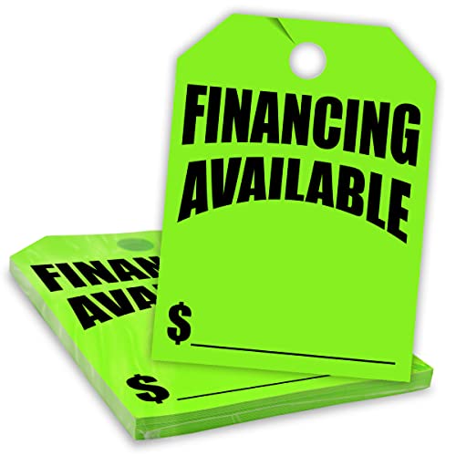 Versa-Tags Car Mirror Hang Tags - 8.5" x 11.5", Slogan-Financing