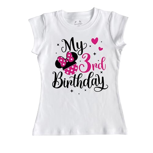Luke and Lulu Kids Girls 3rd Birthday Outfit - Adorable Girl Shirt, Mouse 3rd Birthday Shirt for 3 Years Old