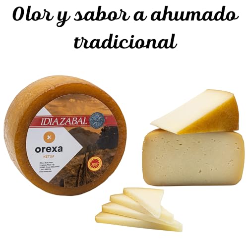 THE BASQUE gourmet – Schafskäse aus Rohmilch – Spanischer Käse aus dem Baskenland (D.O. Idiazabal) – Gereift & Geräuchert – Geschenkbox mit Griff – Handwerklich hergestellt (1,6 kg, geräuchert)
