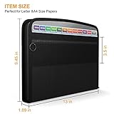 ABC life Expanding File Organiser 13 Pockets, A4 Accordion File Folder Document Organiser Expanding File Folder with Zipper Closure, Expandable Folder Organiser Box File Wallet, Black - Image 5