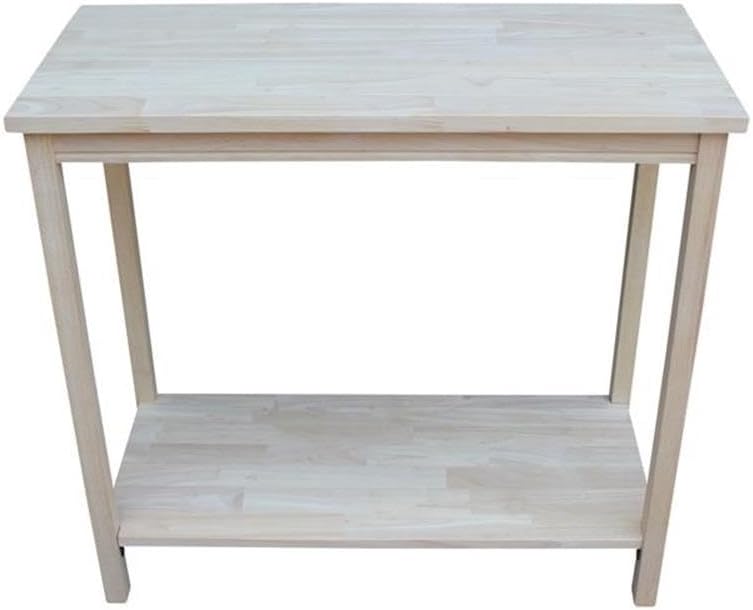 IC International Concepts, Portman Accent Table , Solid Real Wood, Sturdy Parawood, DIY, Paint/Stain Ready, Unfinished