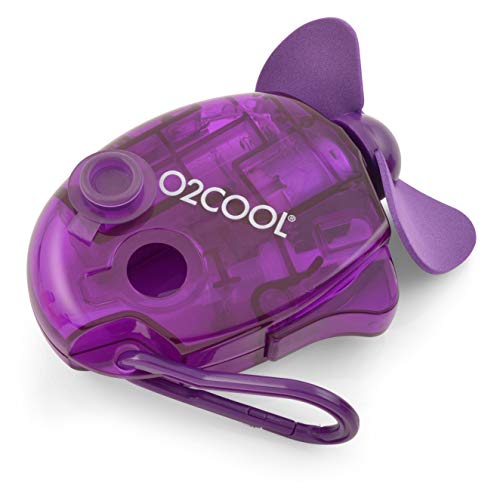 O2Cool Mini Misting Fan - Portable Pocket Size Battery Powered Cooling Fan With Carabiner Clip (Blue) #TOP4