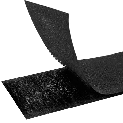 MARARDI Klittenband [Zwart] klittenbandsluiting Haak en Lus om Dubbelzijdig te Naaien [0,5 Meter x 40 mm] Hook en Loop [NIET-KLEVEND] Extra Sterke Resistent Strip voor Kleding Knutselen Doe-Het-Zelf