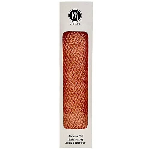 African Net Exfoliating Shower Body Scrubber/Exfoliating Back Scrubber/Skin Smoother/Great for Daily Use- Salmon