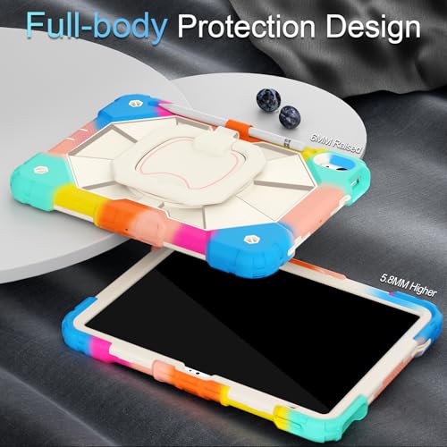 Image of Auizotl Case for iPad (A16) 11th /10th Generation 2025 /2022,10th Generation i Pad Case with 360 Rotating Stand Screen,Heavy Duty Shockproof Cover for iPad 11.0 /10.9 Inch C ase,Colorful