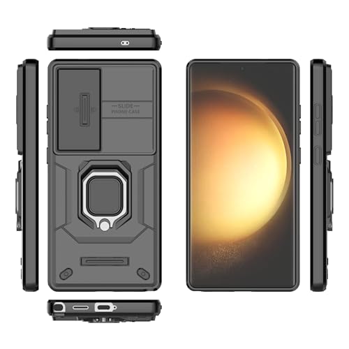 Image of CamShield Pro Case with Slide Camera Protection and 360 Protection Ring Stand Bumper Back Case Cover for Samsung Galaxy S25 Ultra 5G (Black)