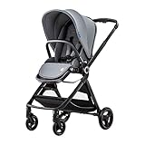 ELITTLE Buggy EMU, Klein Zusammenklappbar Buggy bis 25 KG mit höhenverstellbarem Griff, Kinderwagen mit Drehbares Cockpit, All-Terrain-Räder