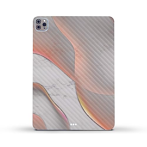 Image of MightySkins Carbon Fiber Skin Compatible with Apple iPad Pro 11 inch M2 4th Gen (2022) Full Wrap Kit - Bubble Marble | Protective, Durable Textured Carbon Fiber Finish | Easy to Apply | Made in The USA