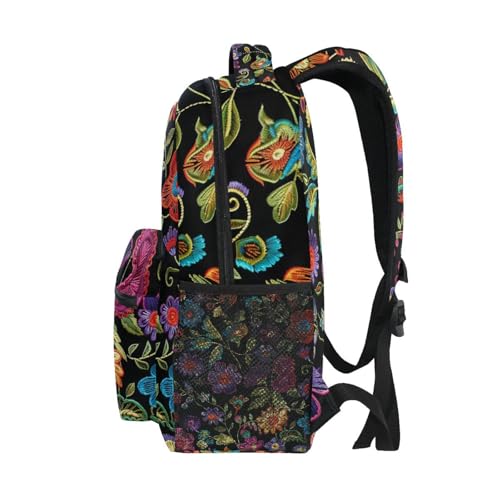 YETTASBIN Mexican Floral Backpack for Men Women, Waterproof High/Middle School Bookbag Lightweight Laptop Travel Daypack with Multiple Pockets for Teens Boys Girls4