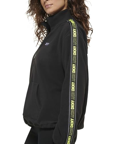 DKNY Women's Sport Flip Logo Tape Quarter Zip Jacket3