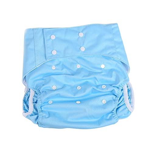 Oshhni Cubierta de tela para pañales para adultos, cubierta de pañales reutilizable sin fugas Parte elástica de la pierna Pantalones de pañales de cintura , Azul