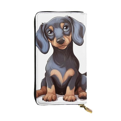 Cute Dachshund Wallet For Women Men Clutch Rfid Blocking Leather Wallets Large Capacity Purse Credit Card Holder Money Case With Zipper Phone Holder Long Travel Purse