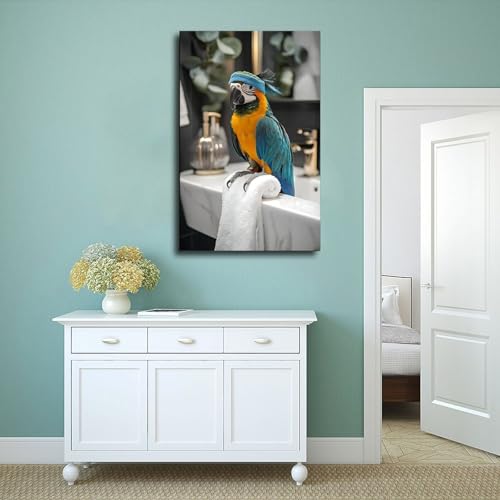 Impression sur toile oiseau tropical avec finitions de qualité 40x60 - 4