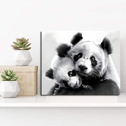 Tableau panda pour grands murs vides décoration salon moderne sans reflet - 3