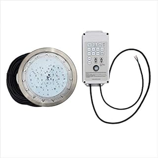 Poolexa SS1050X 10 Inch Large LED Multicolor Inground Pool Light with 50 Foot Cord for Wet Niche (Controller Included)