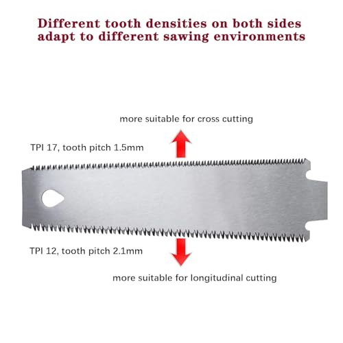 AJinacious Small Japanese Hand Saw, 6 Inch Double Edged Pull Saw, 14/17 TPI, Fine Tooth, Wooden Handle, Perfect for Fine Cutting Wood, Woodworking Tools - Image 4