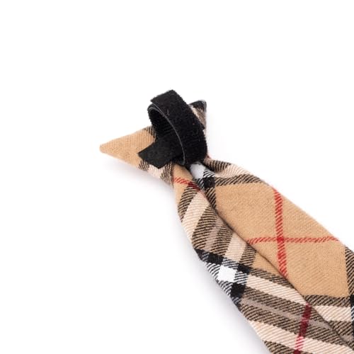 Corbata para perros y gatos en algodón suave a cuadros, talla grande miniatura 4
