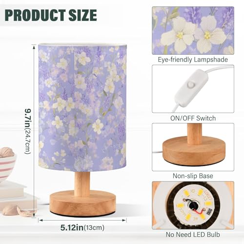 Lámpara de mesa FRODOTGV con luz LED y pantalla lila miniatura 3