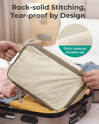 Image of BAGSMART Compression Packing Cubes for Travel, Lightweight Vacation Essentials, Suitcase Organizer Bags, Durable Luggage Organizer, 6 /4 /2 Set Options