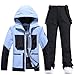 HOTIAN Damen Ski Jacke und Hosen 2 Teilig Set Skianzug Damen Wasserdicht Winddicht Winter Outdoor Warme Skifahren Skibekleidung damen set 167 BU+BK M