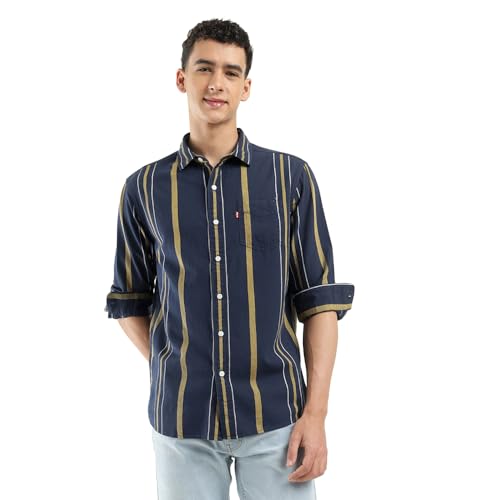 Image of Levi's Men Cotton Checkered Slim Fit Shirt