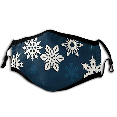 shyly Decoración navideña con Copos de Nieve, Lavable, Reutilizable, mascarilla, Exterior, Nariz, Boca, para Hombres, Mujeres