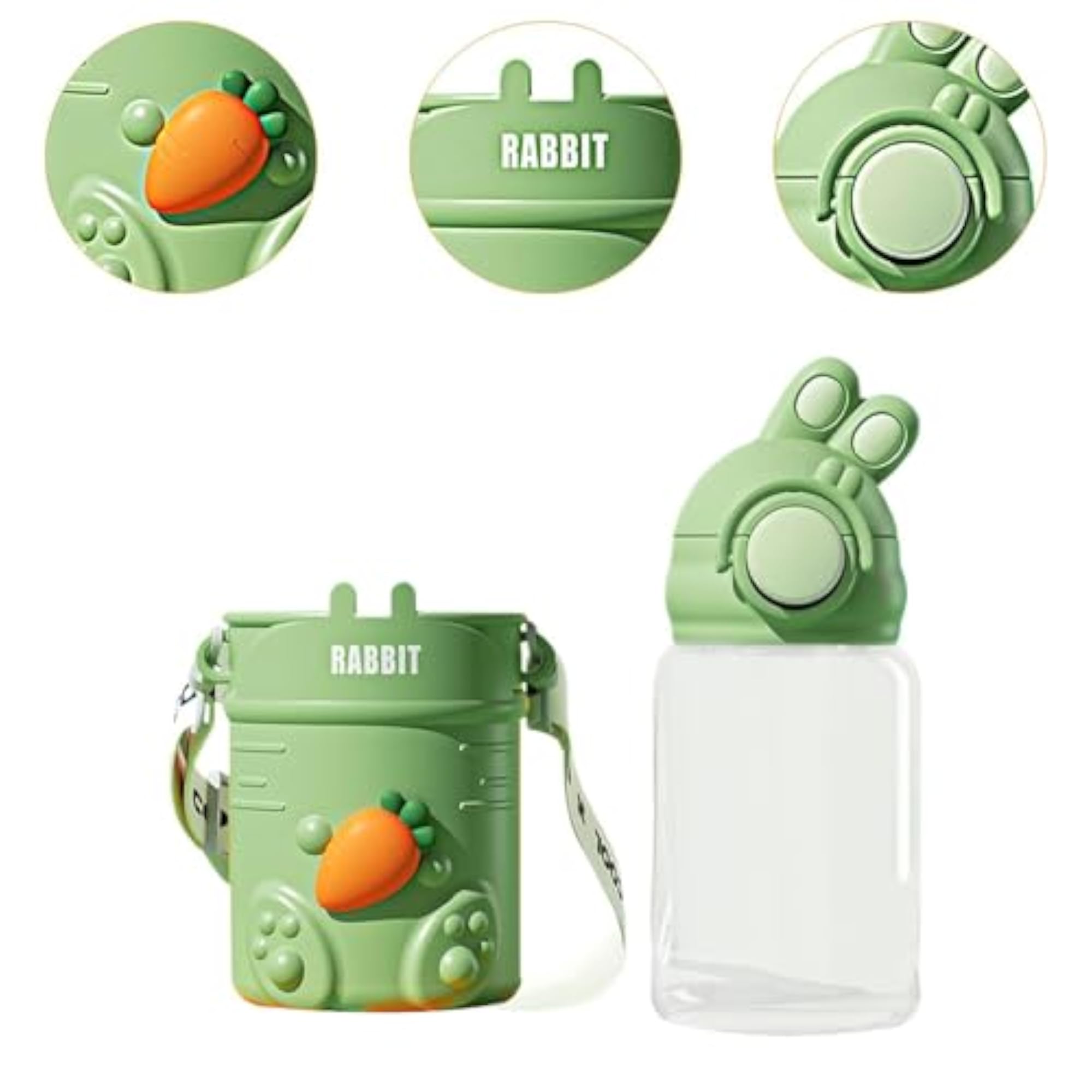 Kids Cute Water Bottle with Strap for Outdoor Activities